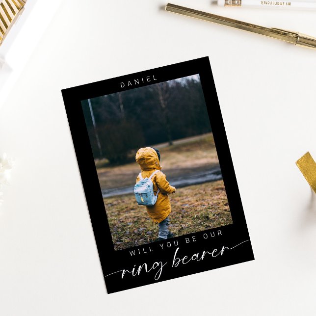 Minimalistisch Werden Sie mein Ring Bearer Foto Bl Einladung (Von Creator hochgeladen)