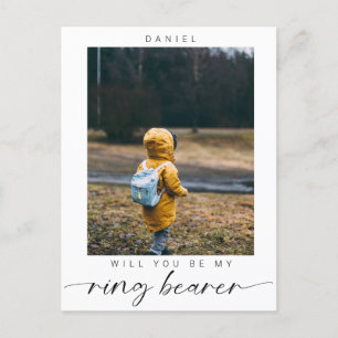 Minimalistisch Werden Sie mein Ring Bearer Foto Ch Postkarte