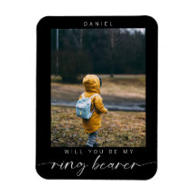 Minimalistisch Werden Sie mein Ring Bearer Foto Da