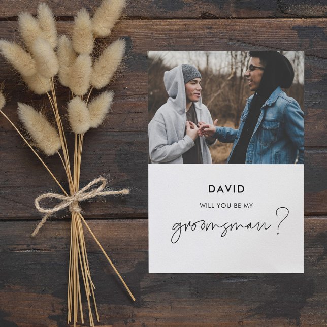 Minimalistisch Werden Sie meine Trauzeuge-Fotokart Einladung (Von Creator hochgeladen)