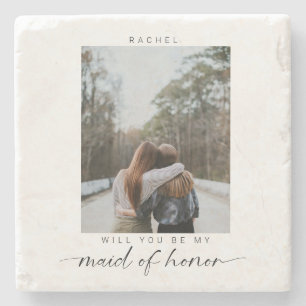 Minimalistisch Werden Sie meine Trauzeugin Foto Ch Steinuntersetzer