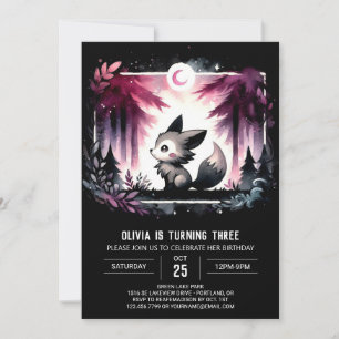 Minimalistisch Whimsy Wolf Geburtstag Einladung