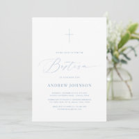 Minimalistisch White & Blue Elegante Script Christ