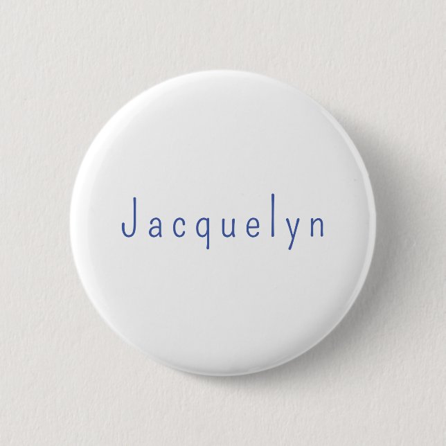 Minimalistisch White Blue Schlicht Elegante Modern Button (Vorderseite)