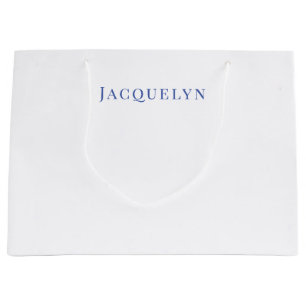 Minimalistisch White Blue Schlicht Elegante Modern Große Geschenktüte
