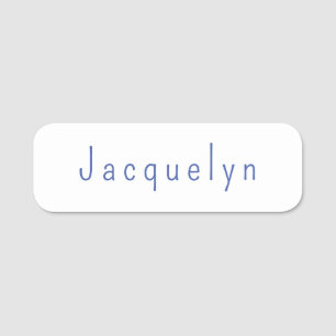 Minimalistisch White Blue Schlicht Elegante Modern Namensschild