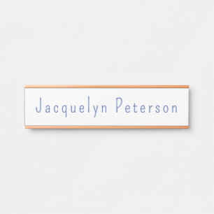 Minimalistisch White Blue Schlicht Elegante Modern Türschild