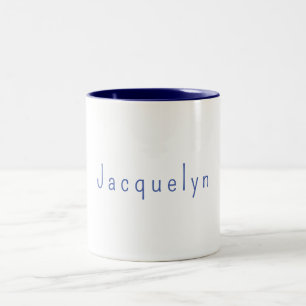 Minimalistisch White Blue Schlicht Elegante Modern Zweifarbige Tasse