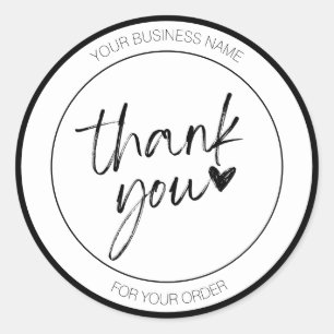 Minimalistisch White Dankeschön Brush Herbst Custo Runder Aufkleber