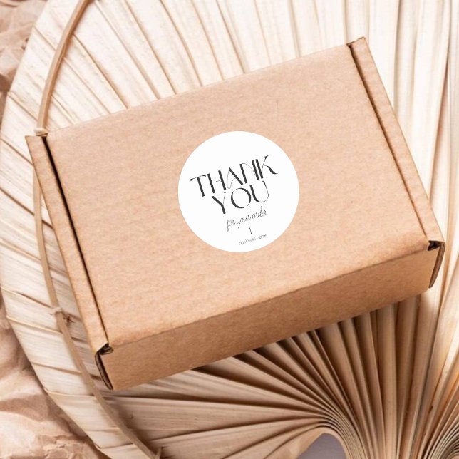 Minimalistisch White Dankeschön Rundaufkleber Runder Aufkleber (Von Creator hochgeladen)