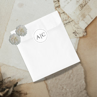 Minimalistisch-White-Monogram-Hochzeit Runder Aufkleber