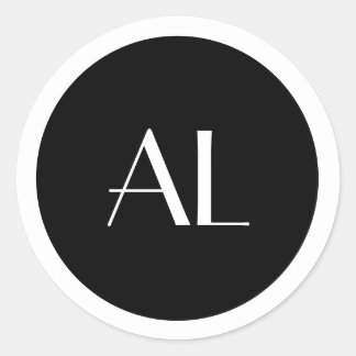 Minimalistisch-White Monogram Simple Modern Runder Aufkleber