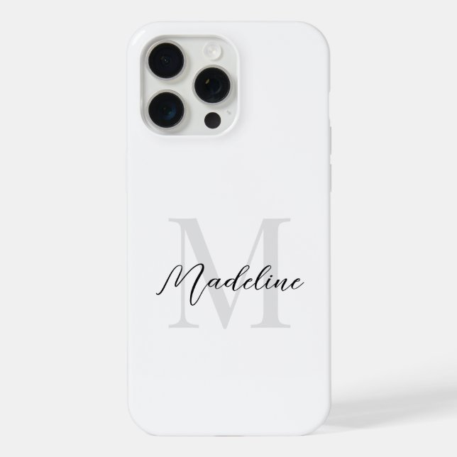 Minimalistisch-White-Script-Kalligraphie iPhone Hülle (Rückseite)