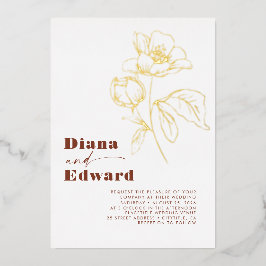 Minimalistisch White Terracotta Boho Wedding Folieneinladung