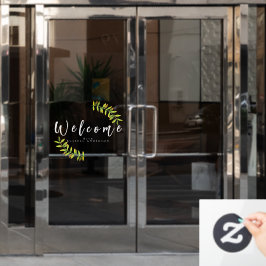 Minimalistisch White Welome Fensteraufkleber