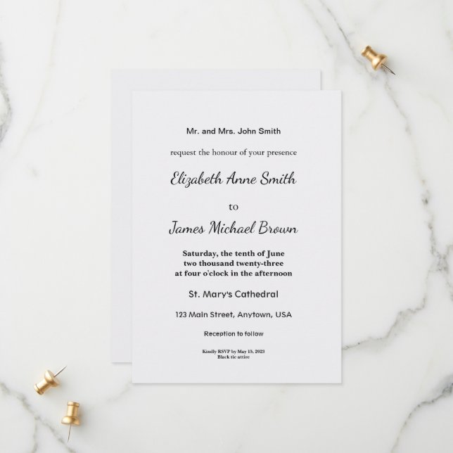 Minimalistisch-White-Willkommensvorlage Save The Date (Vorderseite/Rückseite Beispiel)