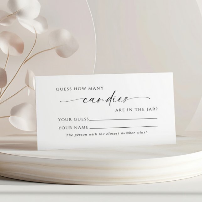 Minimalistisch Wie viele Candies Showspielkarten Platzkarte (Von Creator hochgeladen)