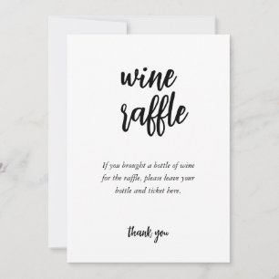 Minimalistisch Wine Raffle Brautparty Game Card Einladung