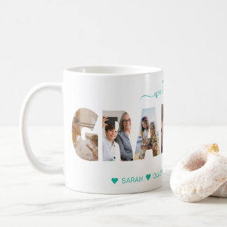Minimalistisch Wir Liebe Sie Oma Foto Collage Aqua Kaffeetasse