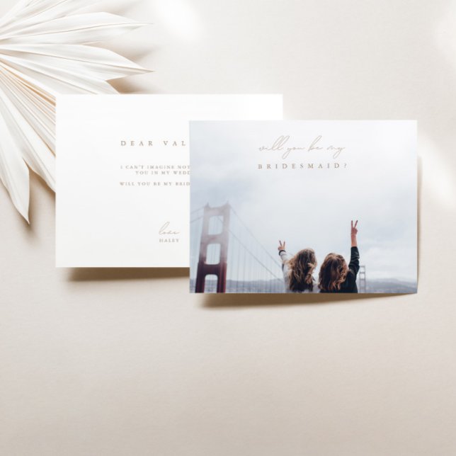 Minimalistisch wirst du mein Foto für Bridesmaid-S Einladung (Von Creator hochgeladen)