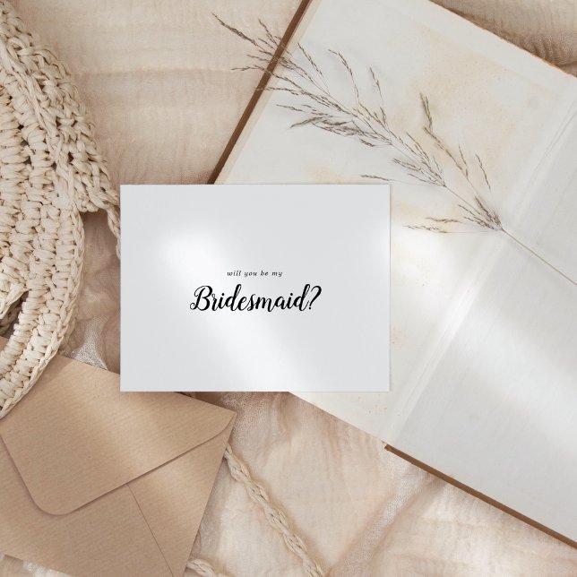 Minimalistisch wirst du meine Brautjungfrau sein Mitteilungskarte (Von Creator hochgeladen)