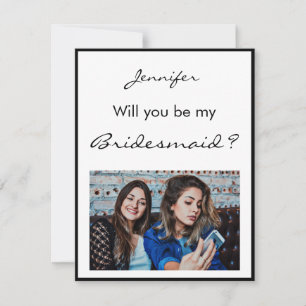 Minimalistisch Wirst du meine Bridesmaid-Fotokarte