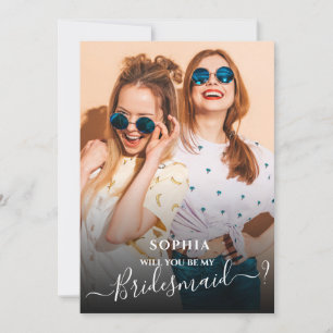 Minimalistisch Wirst du meine Bridesmaid-Fotokarte Einladung