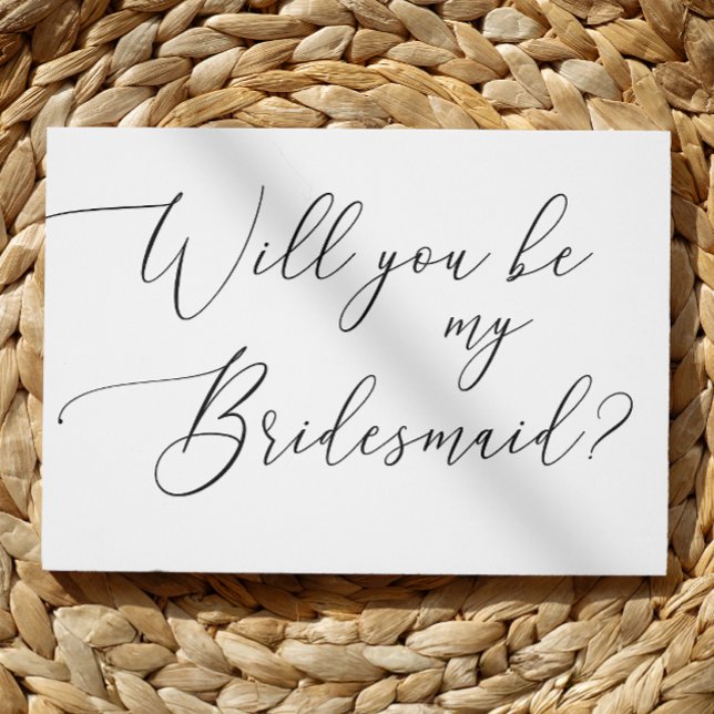 Minimalistisch wirst du meine Bridesmaid sein - Sc Einladungspostkarte (Von Creator hochgeladen)
