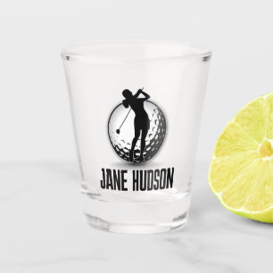 Minimalistisch Women Golf Monogram Design Schnapsglas