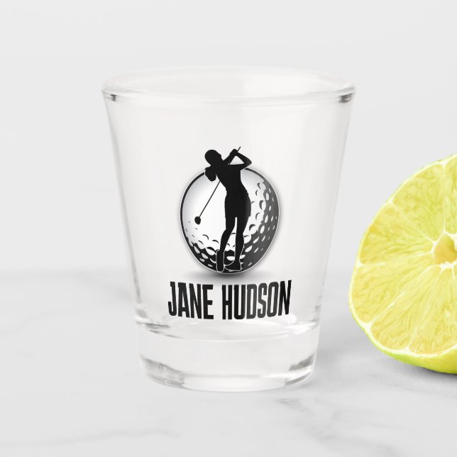 Minimalistisch Women Golf Monogram Design Schnapsglas (Vorderseite)
