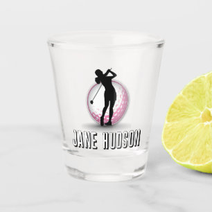Minimalistisch Women Golf Monogram Design Schnapsglas