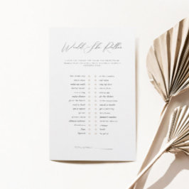 Minimalistisch würde sie eher Brautparty spielen
