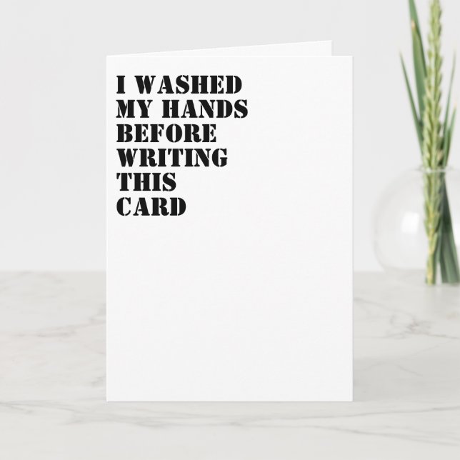 Minimalistisch wusch mir die Hände COVID 19 Typogr Karte (Vorderseite)