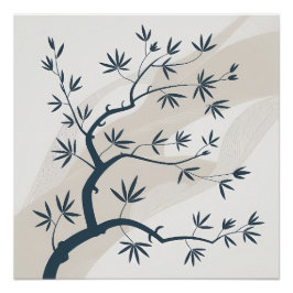 Minimalistisch Zen Bamboo Wall Art Poster