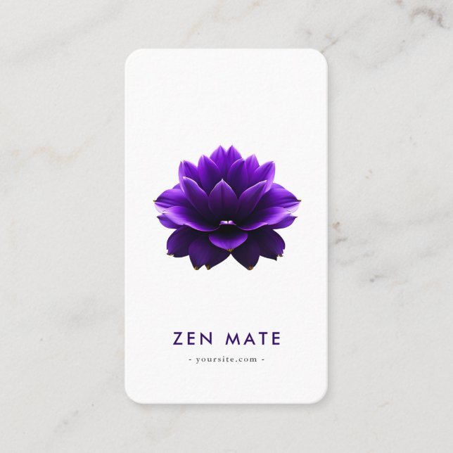 Minimalistisch Zen Lotus Yoga Wellness Qr Code Visitenkarte (Vorderseite)