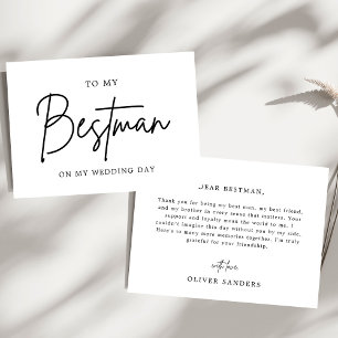 Minimalistisch zu meinem Bestman am Hochzeitstag Dankeskarte