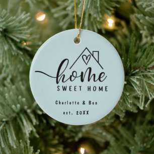 Minimalistisch Zuhause Sweet Zuhause Personalisier Keramik Ornament