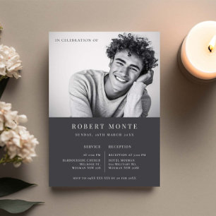 Minimalistisch Zur Beerdigung des Fotos Einladung