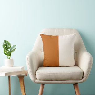 Minimalistisch zwei Tone Burnt Orange Colorblock Kissen