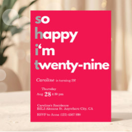 Minimalistische 29. Geburtstagseinladung Modern 29 Einladung