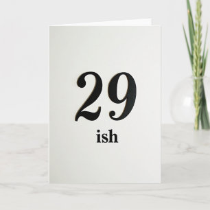 Minimalistische 29Ish-Geburtstagskarte Karte
