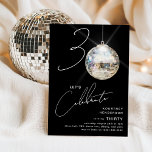 Minimalistische 30. Disco Ball Geburtstagsparty Einladung<br><div class="desc">Feiern Sie den Meilenstein des 30. Jahrhunderts mit unserer schicken und minimalistischen 30. Geburtstagsfeier! Diese Einladung Set die Bühne für eine unvergessliche Feier mit den Ziffern '30' und einer einzigartigen Drehung - die '0' ist ein funkelnder Diskoball, der auf unserem trendigen schwarzen Hintergrund strahlt. Das moderne Party-Template ergänzt durch elegante...</div>