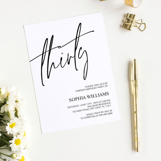 Minimalistische 30. Geburtstagseinladung Einladung (Von Creator hochgeladen)