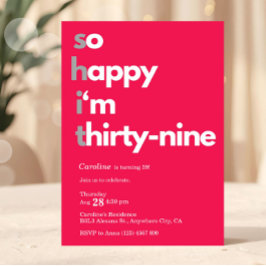 Minimalistische 39. Geburtstagseinladung Modern 39 Einladung