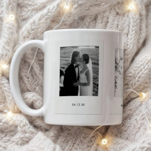 Minimalistische 3 Polaroid-Fotos Hochzeit für Paar Kaffeetasse