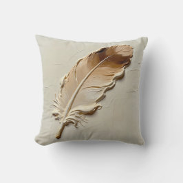 Minimalistische 3D-Federkunst Abstrakte Beige-Deko Kissen