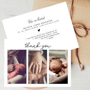 Minimalistische 3er-Foto-Collage Danke Baby Shower