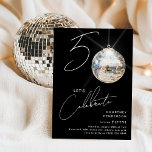 Minimalistische 50. Disco Ball Geburtstagsparty Einladung<br><div class="desc">Feiern Sie den Meilenstein der 50-jährigen Geburtstagsfeier mit unserer schicken und minimalistischen 50. Geburtstagsfeier! Diese Einladung Set die Bühne für eine unvergessliche Feier mit den Ziffern '50' und einer einzigartigen Drehung - die '0' ist ein funkelnder Diskoball, der auf unserem trendigen schwarzen Hintergrund strahlt. Das moderne Party-Template ergänzt durch elegante...</div>