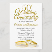 Minimalistische 50. Hochzeitstag-Einladung