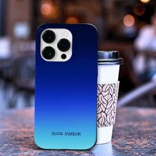 Minimalistische Abblendung tief blau bis Aqua mit  Case-Mate iPhone 14 Pro Hülle